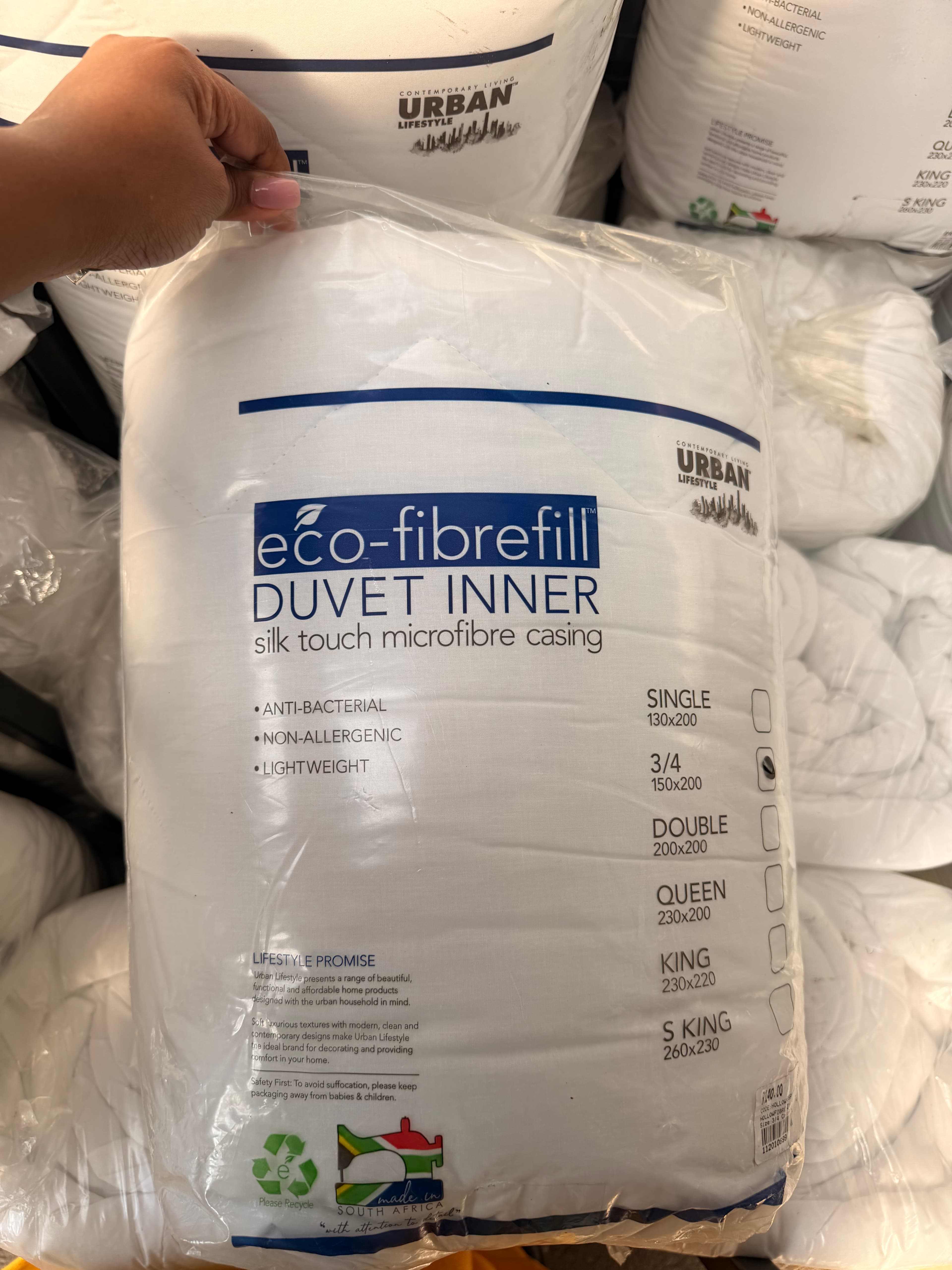 Eco-fibrefill Duvet Inner 3/4